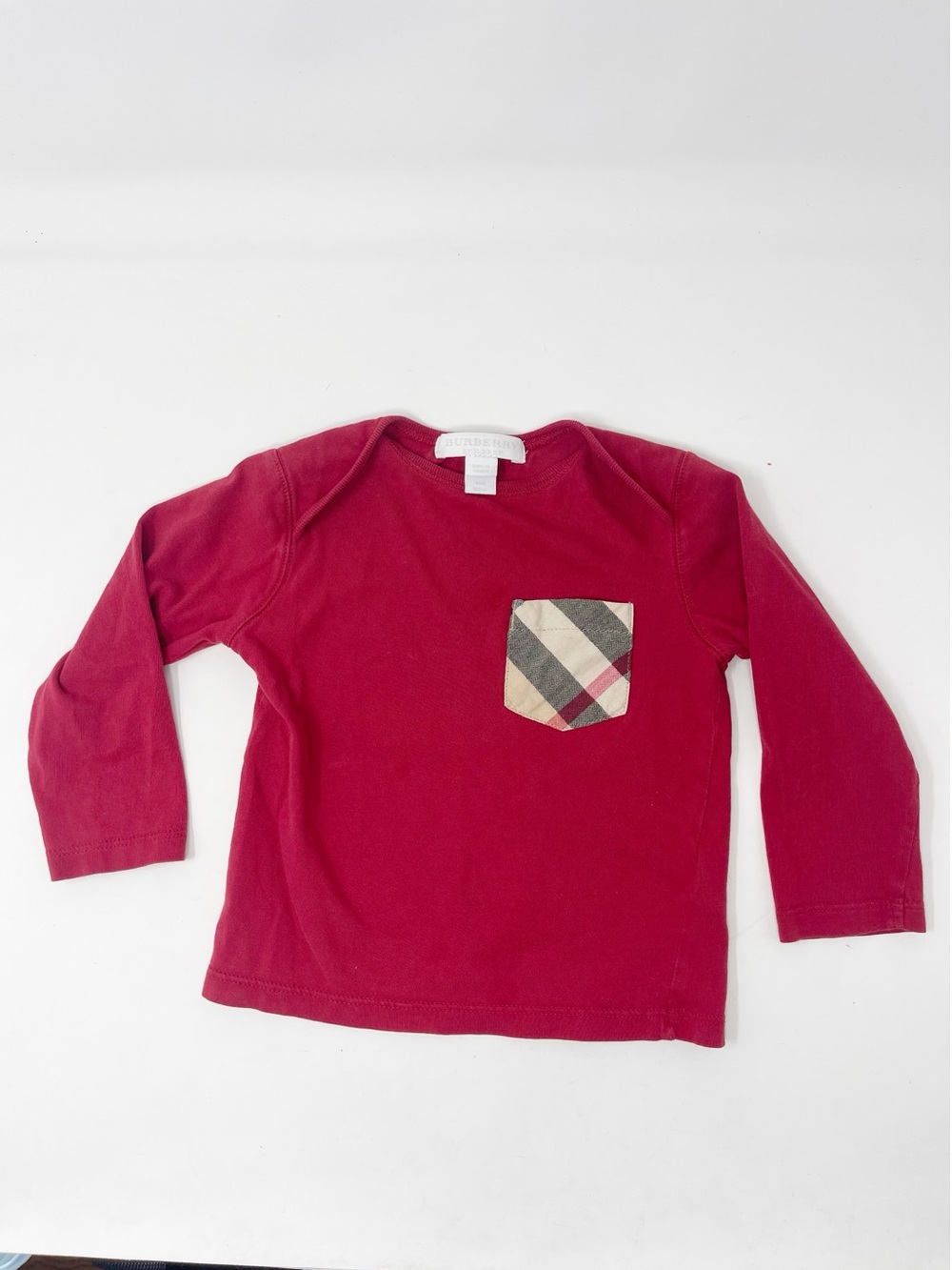 Burberry Signature Plaid Pocket Long Sleeve T Shirt